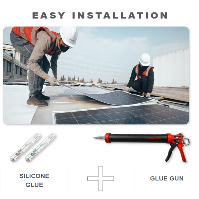 Panel solar semiflexible monocristalino de ETFE para proyecto comercial