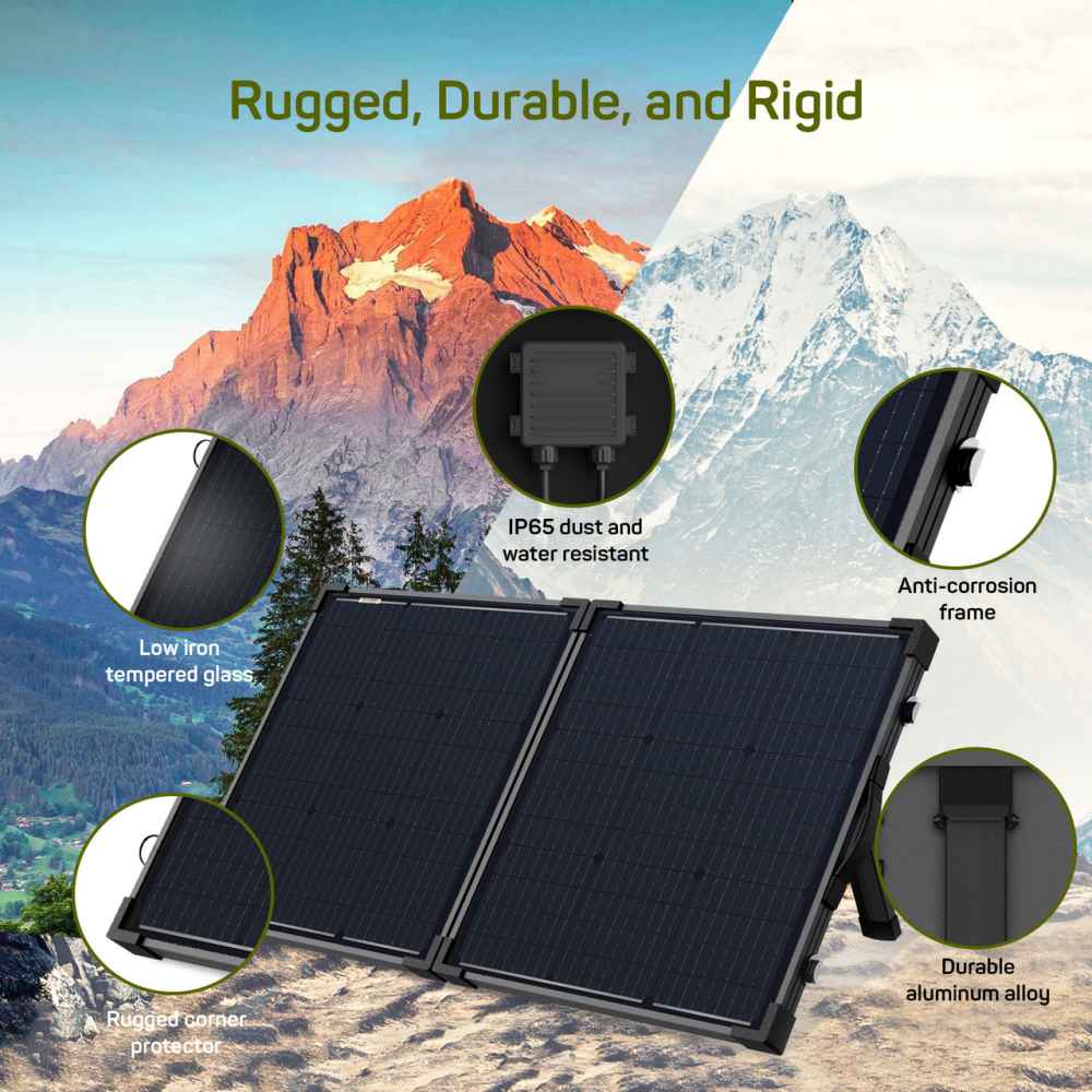 Kit de maleta solar portátil de 160 vatios y 12 voltios para caravana