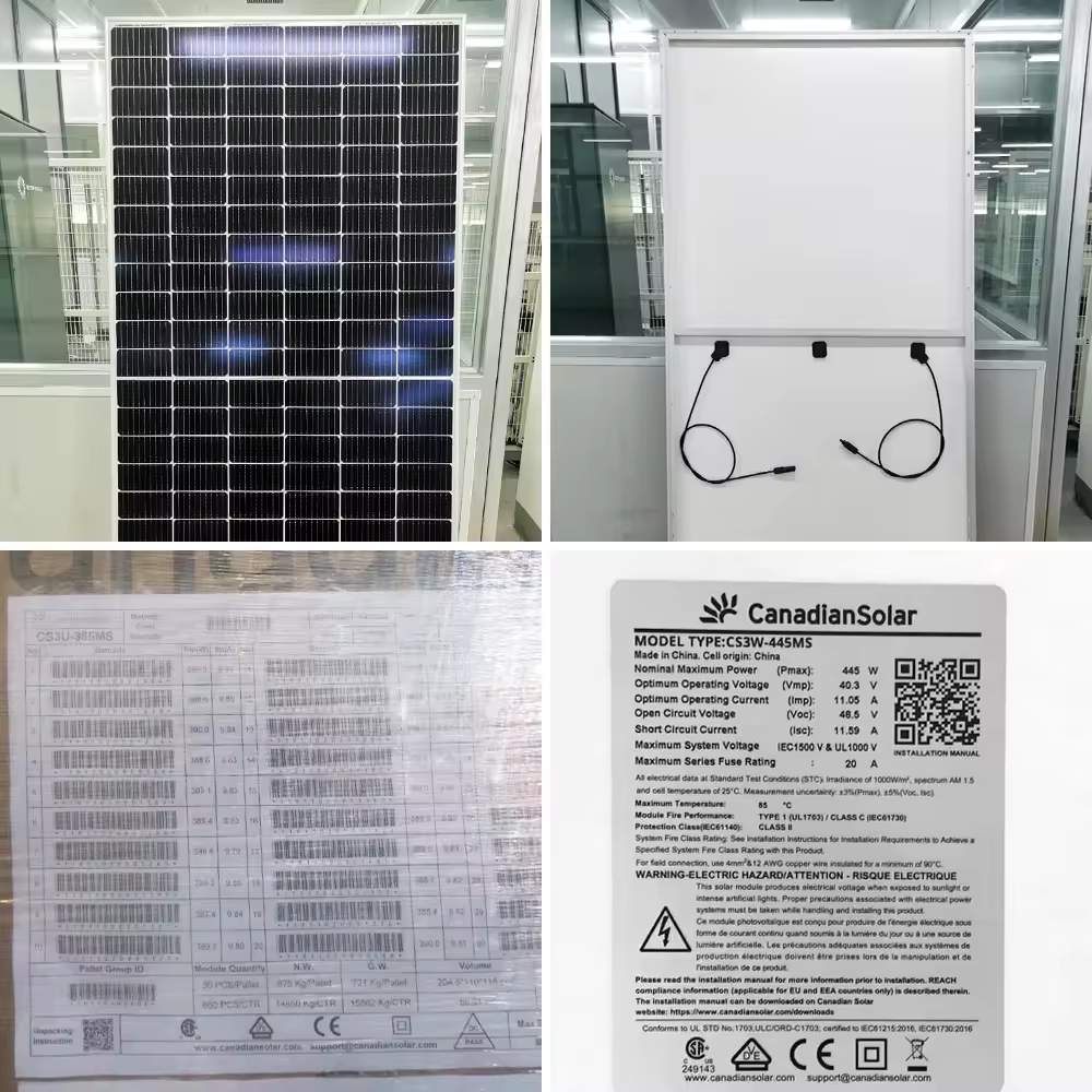 Canadian Solar TOPBiHiKu7 N-tipo TOPCon paneles fotovoltaicos bifaciales 700w Distribuidores Precio de venta