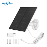 Hinergy - Panel solar pequeño impermeable con salida de 5 V CC, puerto micro USB tipo C para cámara de seguridad