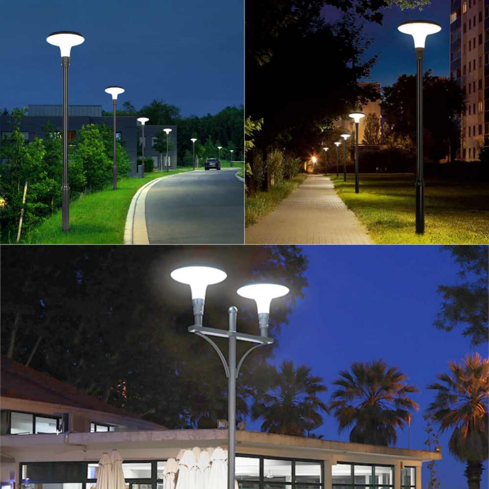 Luces de poste LED con energía solar para exteriores | Poste de luz para patio exterior