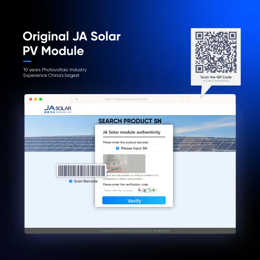 Ja Solar 440w 450w Todos los paneles solares bifaciales con marco negro 