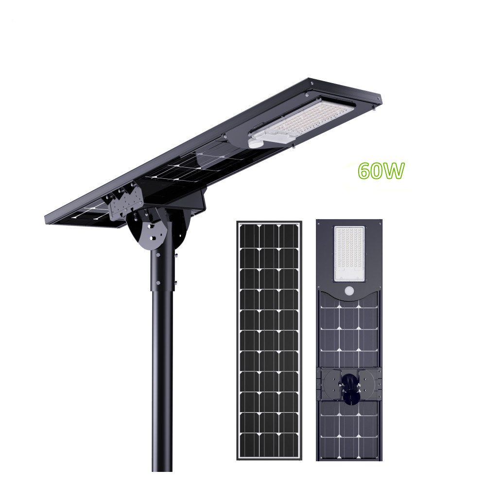 Sensor de movimiento recargable con panel bifacial para exteriores, farola solar todo en uno, precio