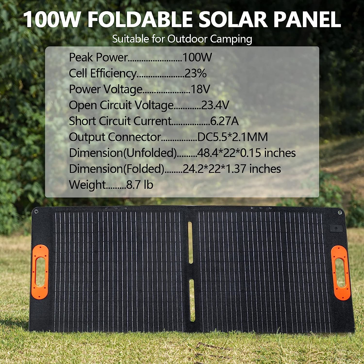 El mejor cargador de paneles solares portátil plegable de 100 vatios para remolques de camping