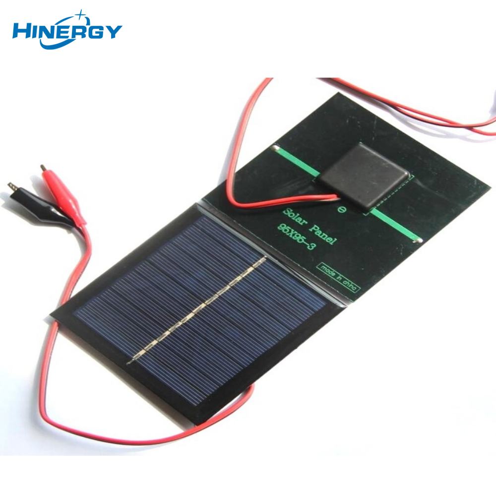 Hinergy Mini módulo de panel solar pequeño 5 V 5,5 V 6 V 12 V 18 V DIY cargador de células solares epoxi con clip de cocodrilo 