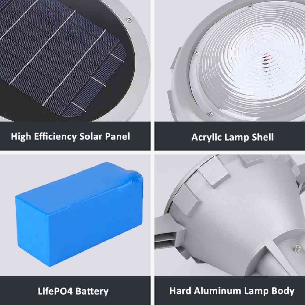 Luces de poste solares para exteriores con cabezal de lámpara múltiple para un poste