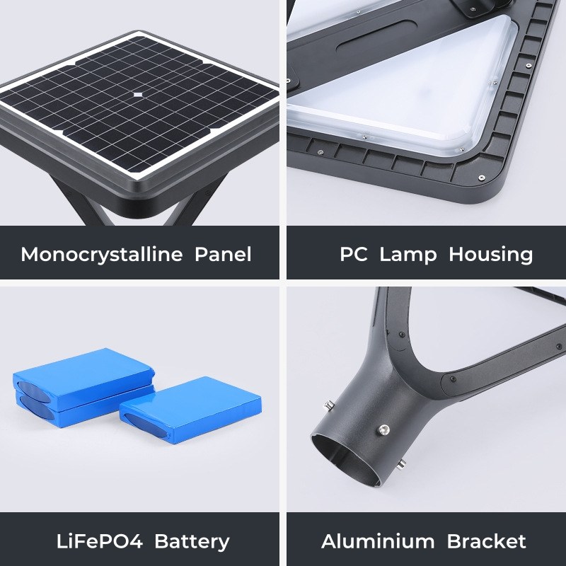 Luces solares para postes | Luces solares montadas en postes con energía solar para exteriores