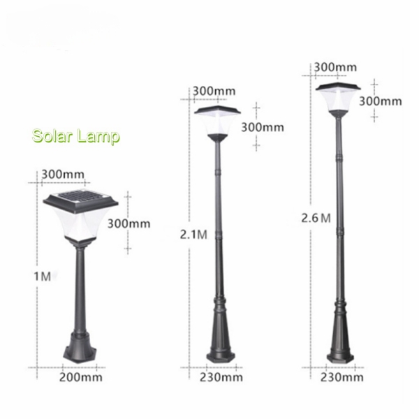 Luces montadas en postes con energía solar | Farola exterior con luz solar 