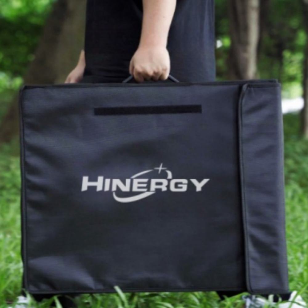 Hinergy Maleta solar plegable monocristalina portátil con 4 carpetas, 200 vatios y 12 voltios