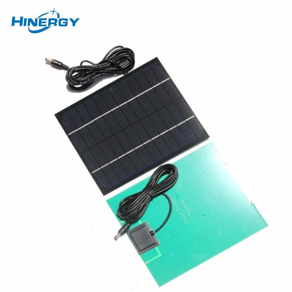 Hinergy Mini módulo de panel solar pequeño con enchufe de salida de CC, cargador de teléfonos móviles DIY