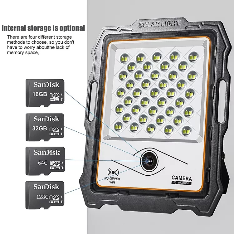 Luces de inundación para exteriores con energía solar | Focos exteriores con cámara de vigilancia con sensor de movimiento