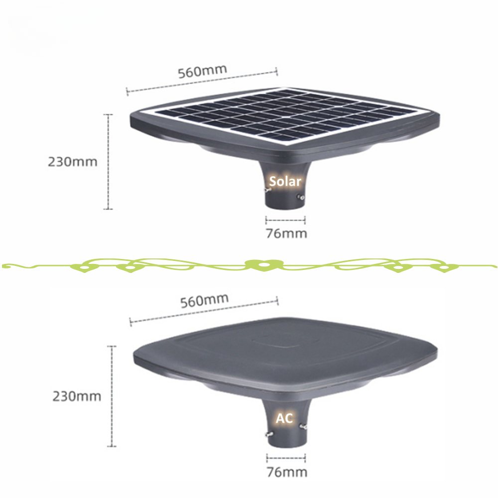 Luces de poste exteriores cuadradas con energía solar para iluminación de entradas 