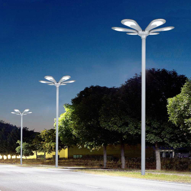 Luces de poste de lámpara solar de alto lumen | Iluminación comercial al aire libre