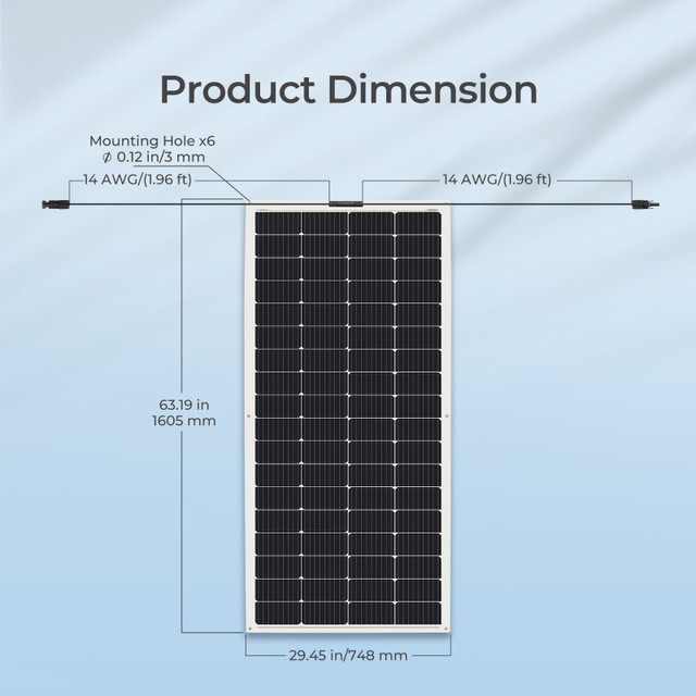 Kit de paneles solares monocristalinos semiflexibles flexibles de 200 vatios y 12 voltios para uso marino en yates en el techo del coche