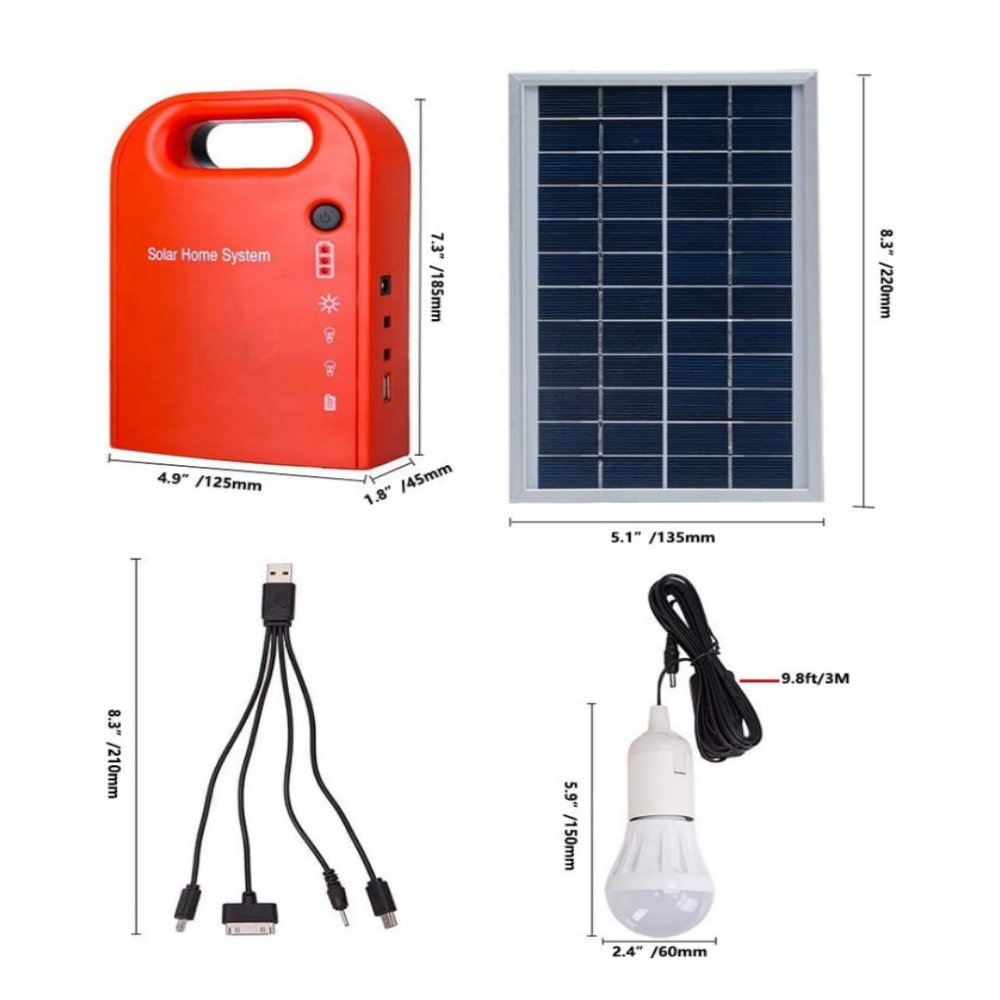  Kit de iluminación solar para el hogar | Sistema de energía portátil para aldeas