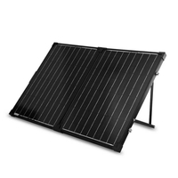 100 vatios maleta solar plegable monocristalina del negro 100W 12V de 12 voltios para la central eléctrica