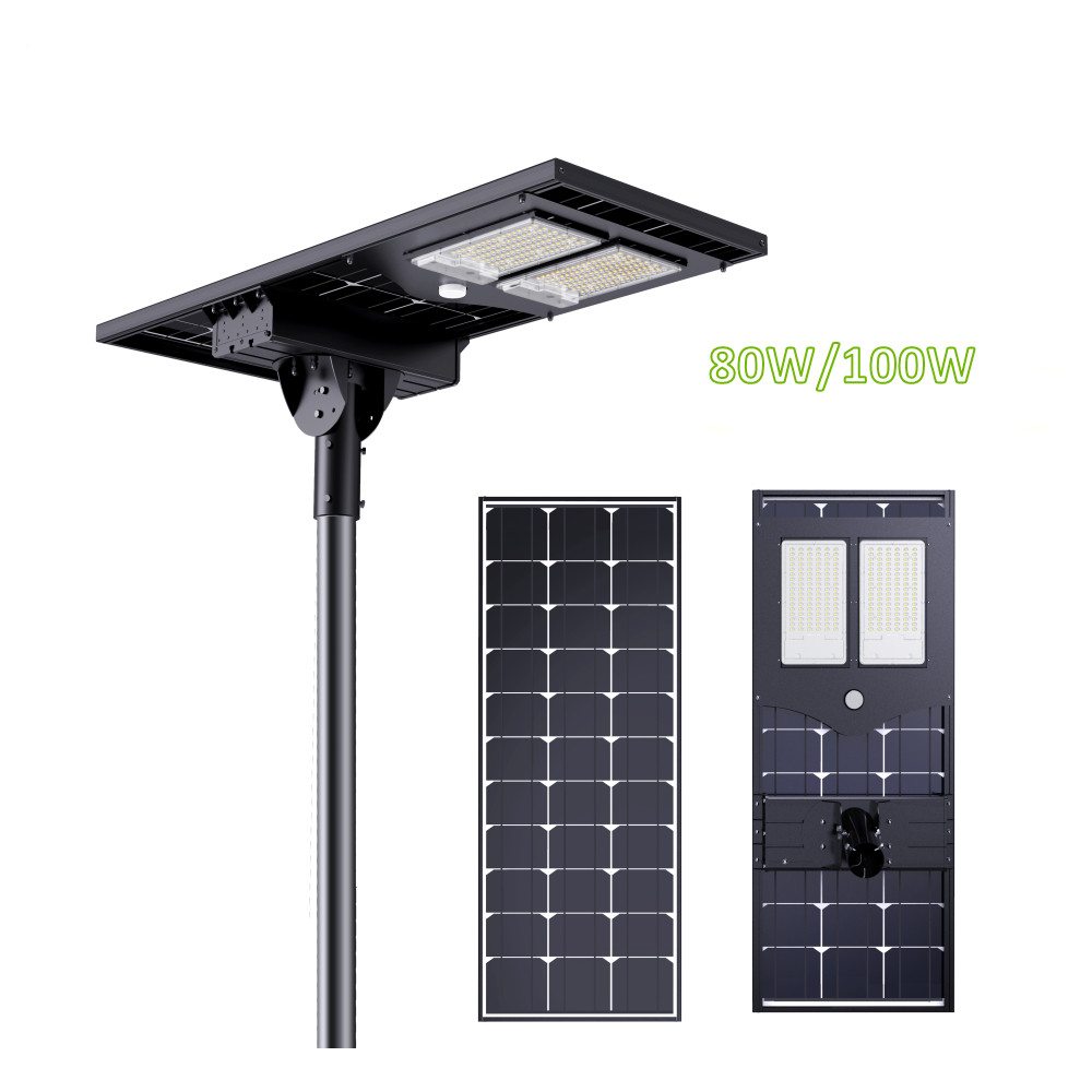 Sensor de movimiento recargable con panel bifacial para exteriores, farola solar todo en uno, precio