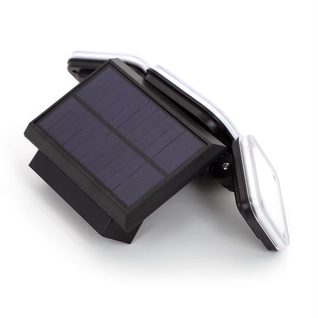 Lámpara de pared solar de 3 cabezales para exteriores con sensor de movimiento