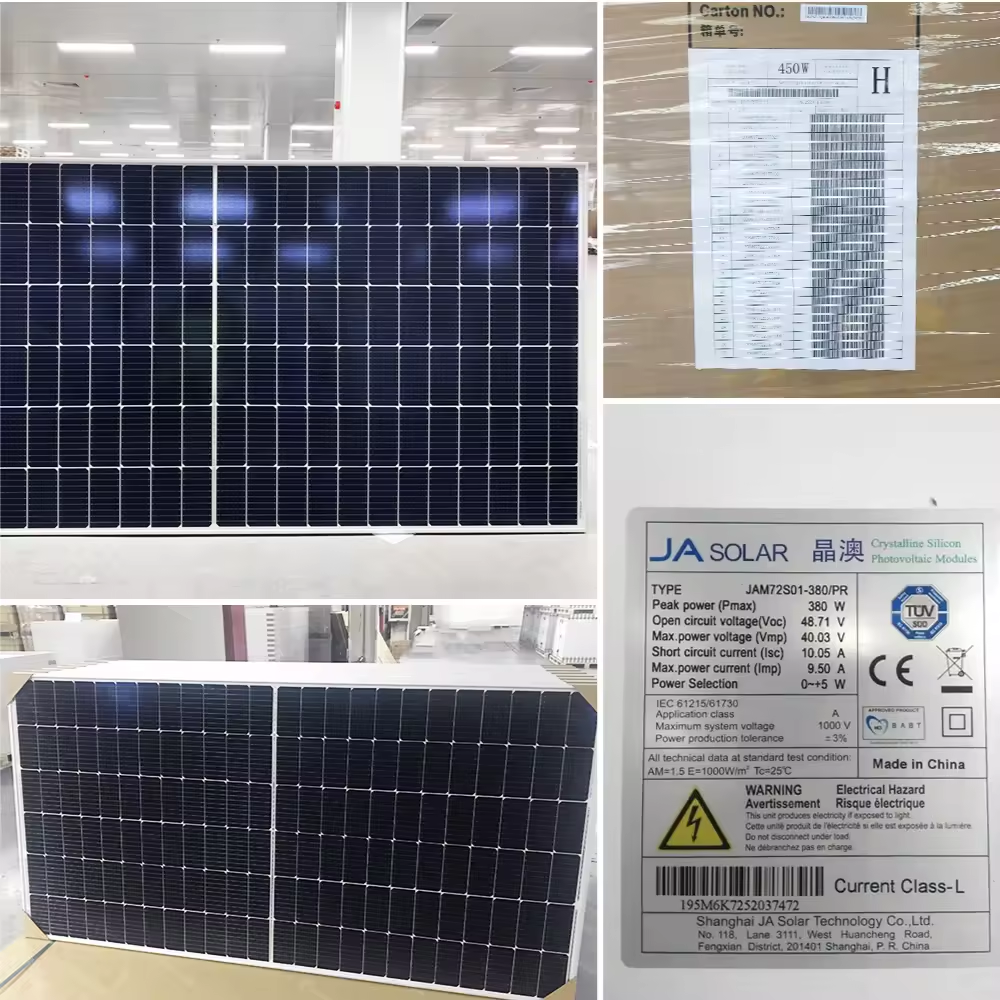 Ja Solar 440w 450w Todos los paneles solares bifaciales con marco negro 