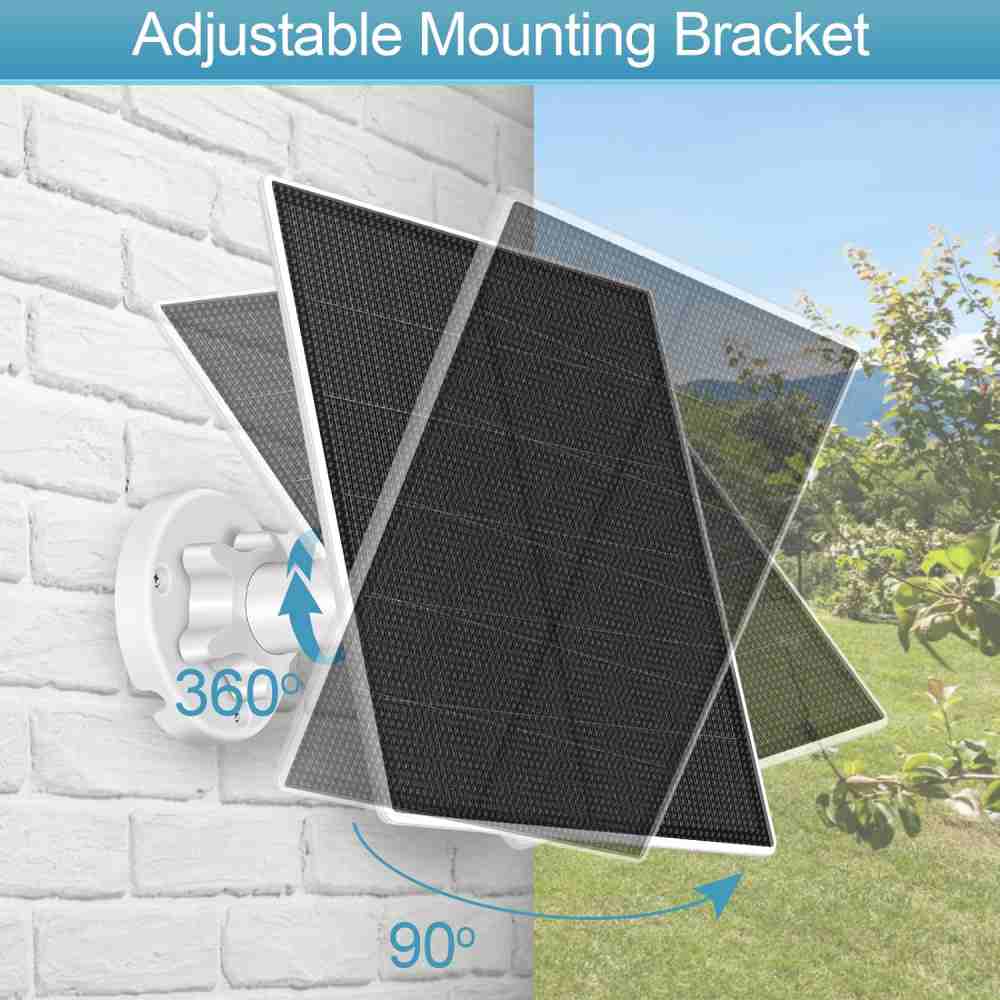 Hinergy - Panel solar pequeño impermeable con salida de 5 V CC, puerto micro USB tipo C para cámara de seguridad