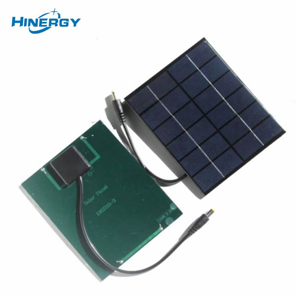 Hinergy Mini módulo de panel solar pequeño con enchufe de salida de CC, cargador de teléfonos móviles DIY