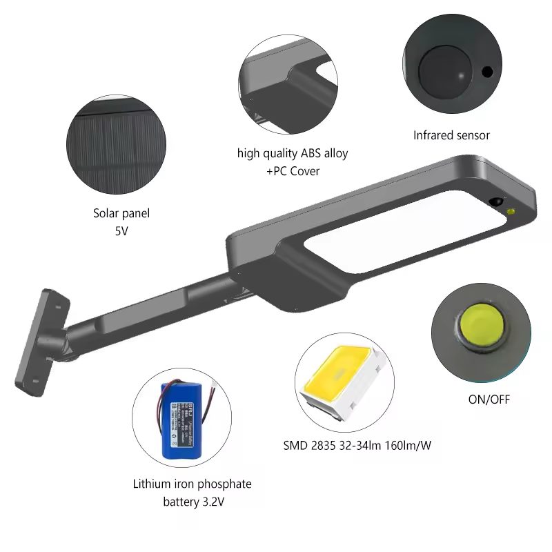 Luces de pared con energía solar | Farola exterior con sensor de movimiento