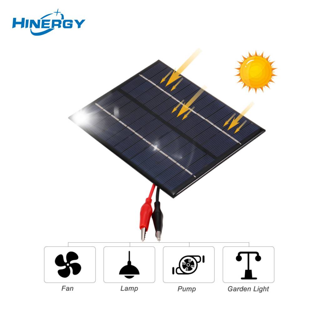 Hinergy Mini módulo de panel solar pequeño 5 V 5,5 V 6 V 12 V 18 V DIY cargador de células solares epoxi con clip de cocodrilo 