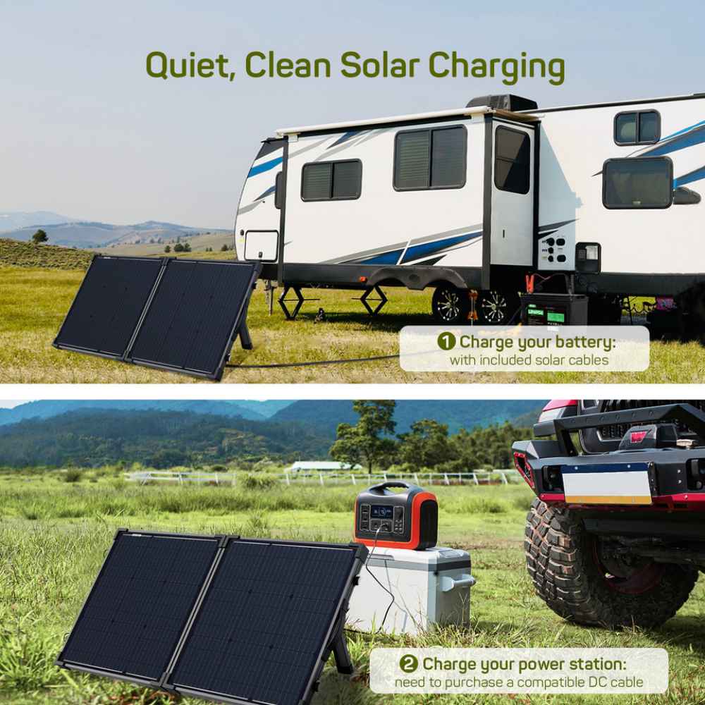 Kit de maleta solar portátil de 160 vatios y 12 voltios para caravana